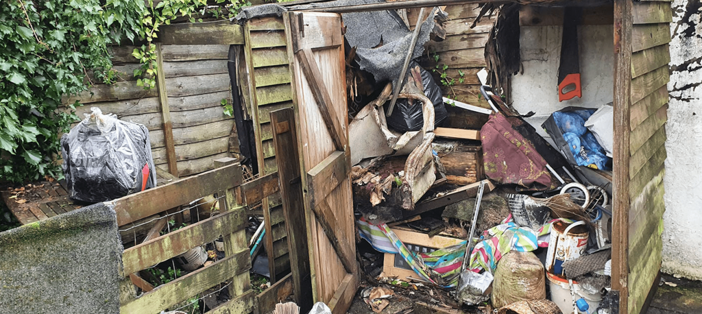 shed full with rubbish